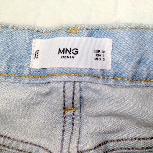 Mango MNG Light Wash Denim Jeans Size 4 - Picture 3 of 13